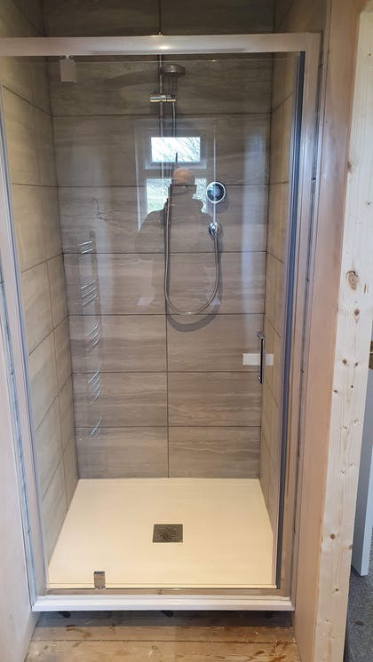 New shower cubicle installation in Mereworth, Kent.