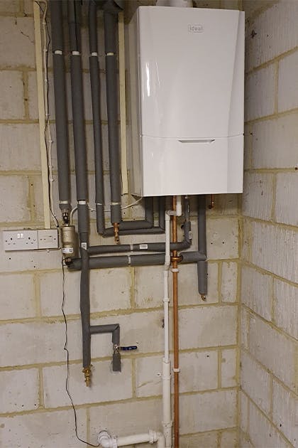 Combi boiler installation in Chatham, Kent.